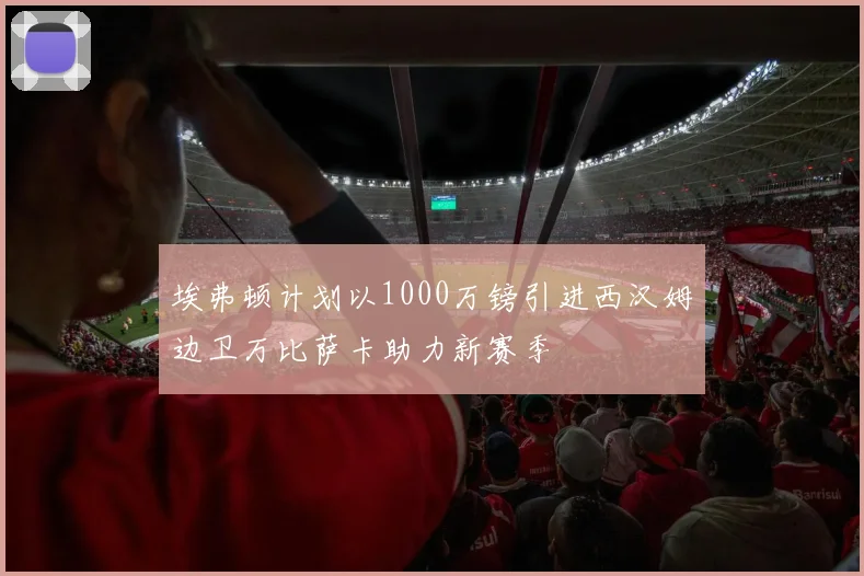 埃弗顿计划以1000万镑引进西汉姆边卫万比萨卡助力新赛季